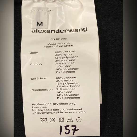 NWT Alexanderwang.T Black Bodycon Tank Dress - Sz M - Picture 8 of 8